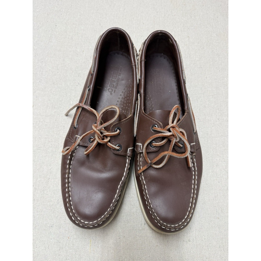 Sebago Docksides Boat Shoes Portland Brown Leather Size 13 Excellent